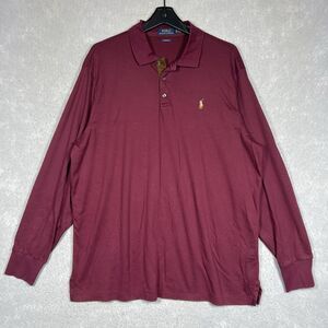 Polo Ralph Lauren Polo Shirt Men's XL Maroon Long Sleeve Soft Cotton Classic Fit